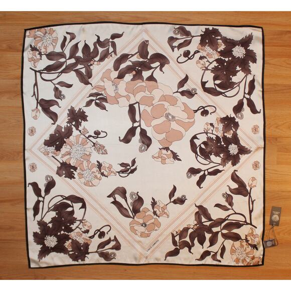 Vince Camuto 100% Silk Linear Floral 36" Square Scarf #VC2342 - Picture 2 of 2